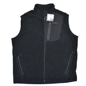 NEW Eddie Bauer Men's Cloud Layer Pro Fleece Vest Size XXL Black NWT
